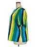 Notations Color Block Teal Short Sleeve Blouse Size 20 - photo 5