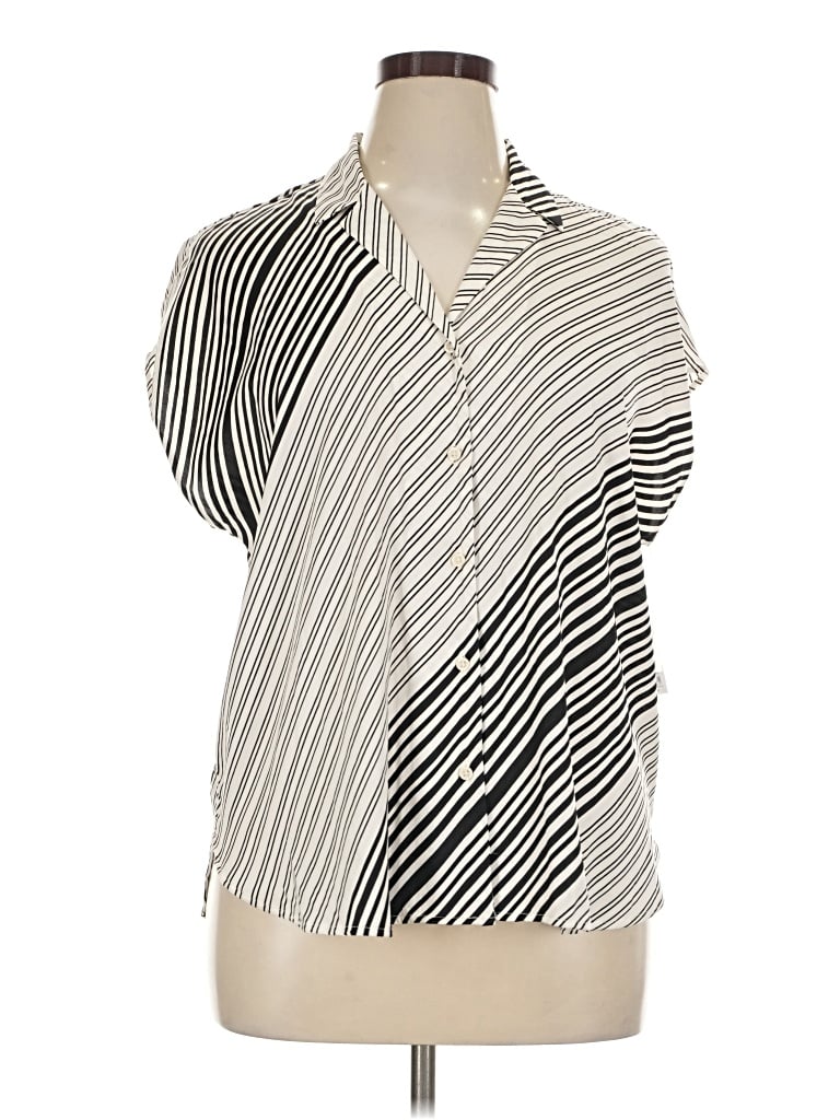 Nine West Short Sleeve Blouse In Multi