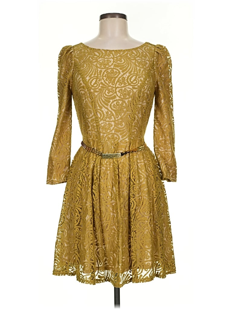 Pre-owned Ark & Co. Cocktail Dress In Gold