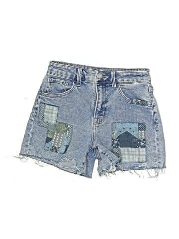 Blue Velvet Denim Shorts (view 1)