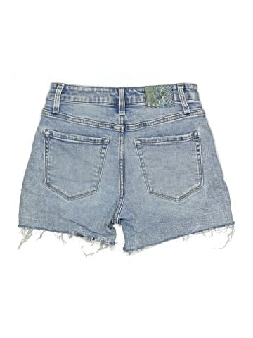 Blue Velvet Denim Shorts (view 2)