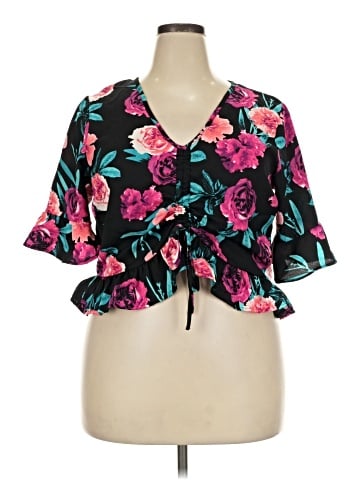 Derek Heart Short Sleeve Blouse (view 1)