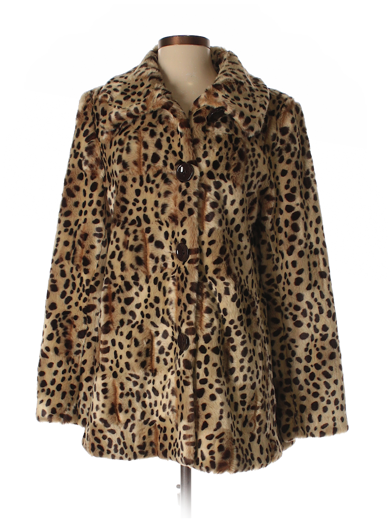 DressBarn Animal Print Brown Faux Fur Jacket Size S - 66% off | thredUP