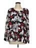 NY Collection 100% Polyester Silver Long Sleeve Blouse Size L - photo 1