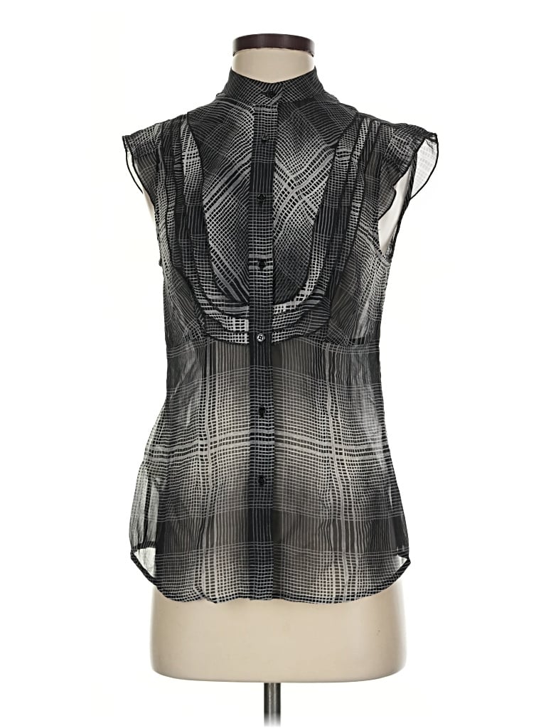 Pre-owned Bcbgmaxazria Sleeveless Silk Top Black Cowl Neck Tops