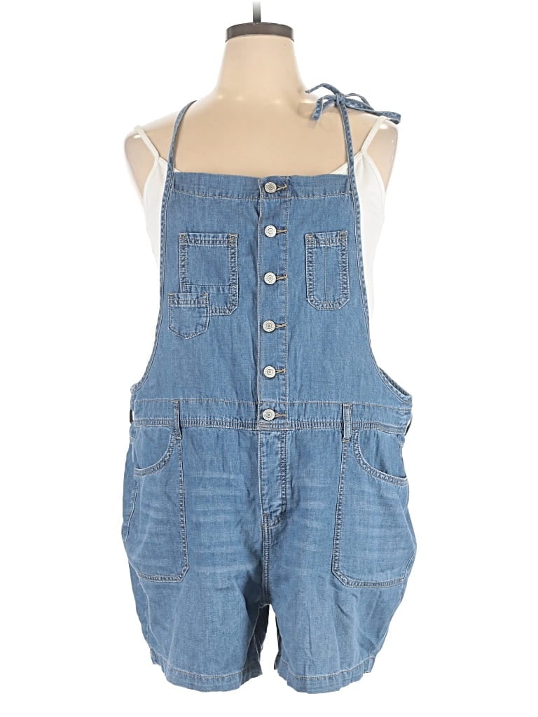 Pre-owned Torrid Overall Shorts In Blue