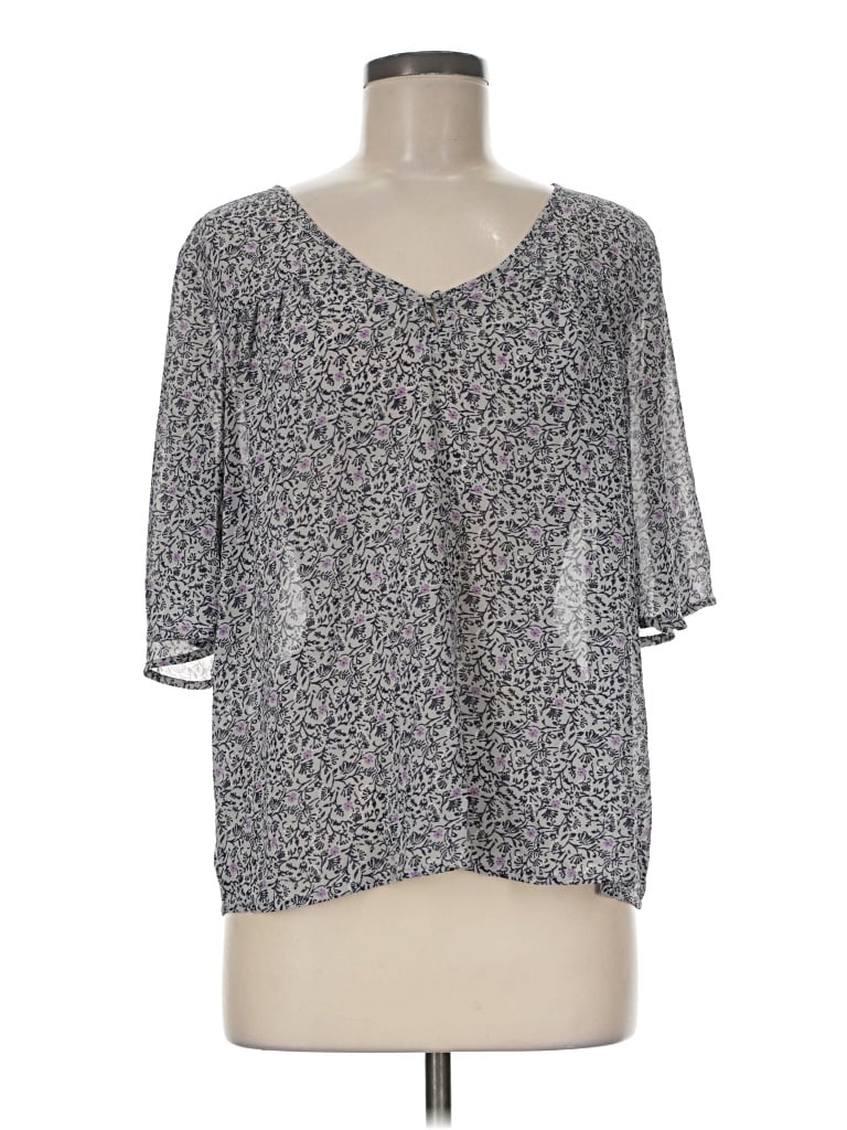 Pre-owned Bobeau 3/4 Sleeve T-shirt In Gray