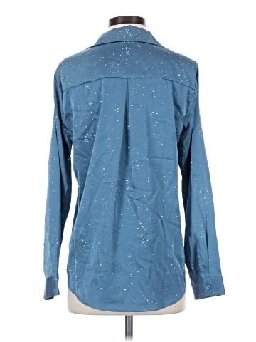 Aqua Long Sleeve Blouse (view 2)