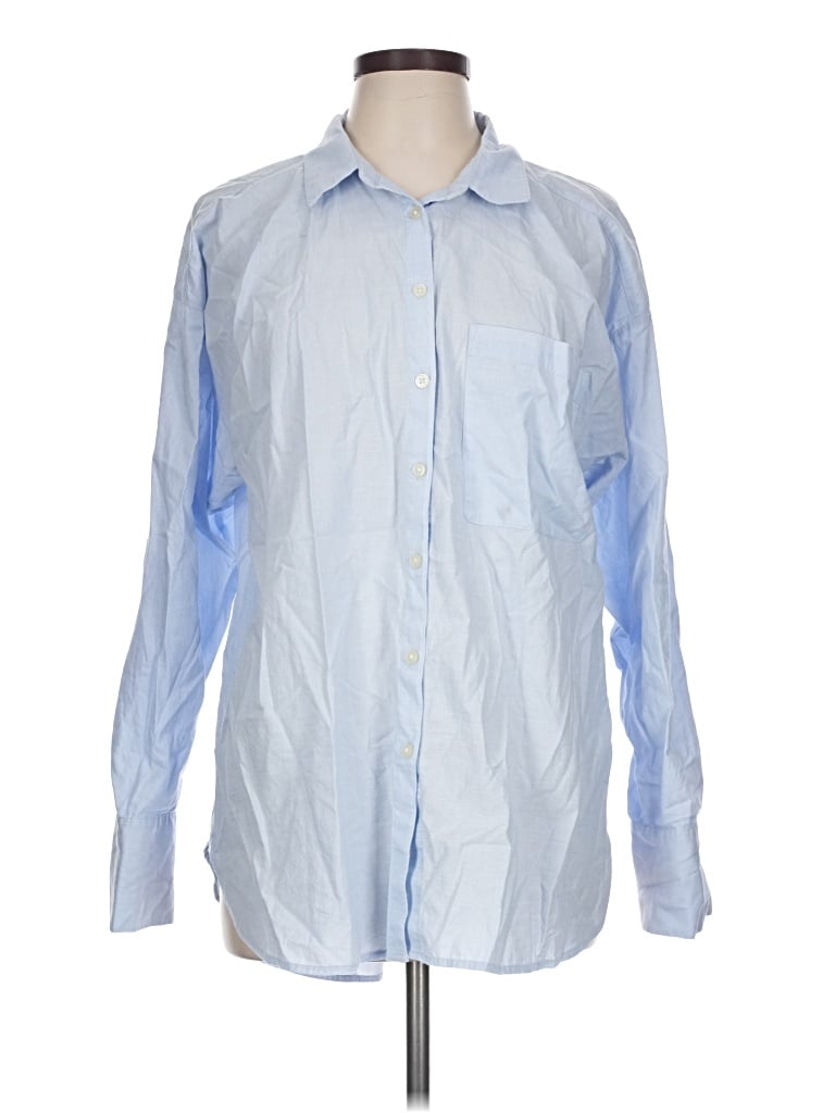 Pre-owned Ann Taylor Loft Long Sleeve Button Down Shirt In Blue