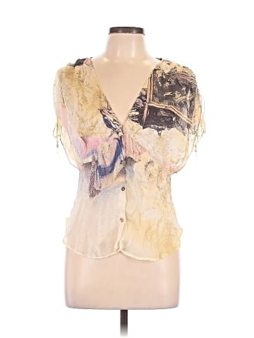 Roberto Cavalli Short Sleeve Silk Top (view 1)