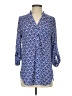 Dina Be 100% Polyester Blue 3/4 Sleeve Blouse Size S - photo 1