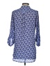 Dina Be 100% Polyester Blue 3/4 Sleeve Blouse Size S - photo 2