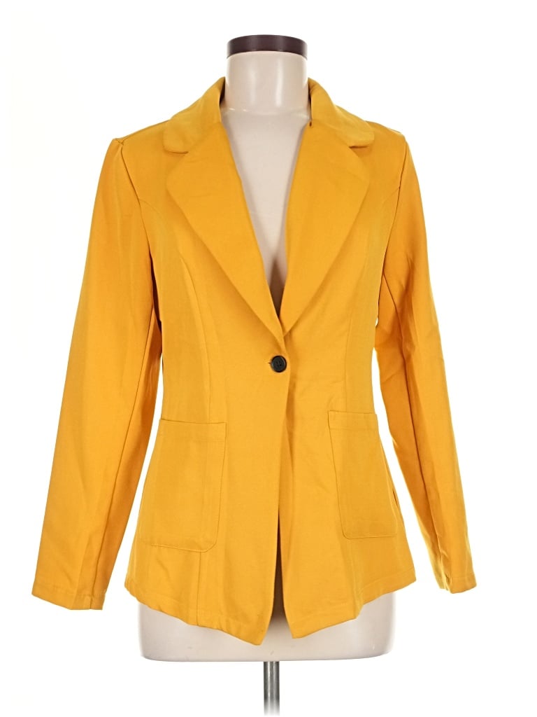 Pre-owned Shein Blazer Jacket In Yellow