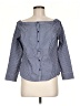 Express Stripes Blue 3/4 Sleeve Blouse Size M - photo 1