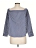 Express Stripes Blue 3/4 Sleeve Blouse Size M - photo 2