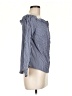 Express Stripes Blue 3/4 Sleeve Blouse Size M - photo 4