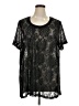 Ellos 100% Polyester Black Short Sleeve Blouse Size 1X - photo 1