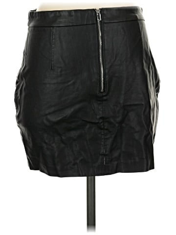 Zara Basic Faux Leather Skirt (view 2)