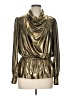 Current Air Metallic Gold Long Sleeve Blouse Size L - photo 1