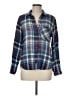 Bella Dahl Plaid Blue Long Sleeve Button-Down Shirt Size M - photo 1