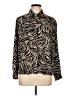 Notations 100% Polyester Animal Print Black Long Sleeve Blouse Size 12 Petite - photo 1