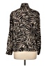 Notations 100% Polyester Animal Print Black Long Sleeve Blouse Size 12 Petite - photo 2