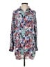 Monki 100% Viscose Paisley Blue Long Sleeve Button-Down Shirt Size XS - photo 1