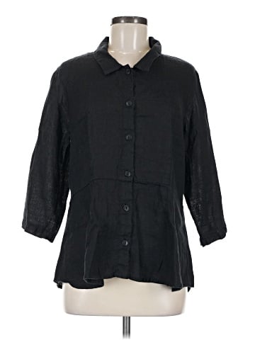 Flax 3/4 Sleeve Button-Down Shirt (view 1)