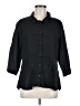 Flax 100% Linen Black 3/4 Sleeve Button-Down Shirt Size 6 (S) - photo 1