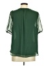 Ann Taylor LOFT 100% Polyester Green Short Sleeve Blouse Size M - photo 2