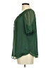 Ann Taylor LOFT 100% Polyester Green Short Sleeve Blouse Size M - photo 5