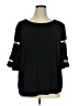 Adrianna Papell 100% Polyester Black 3/4 Sleeve Top Size XL (estimated) - photo 1