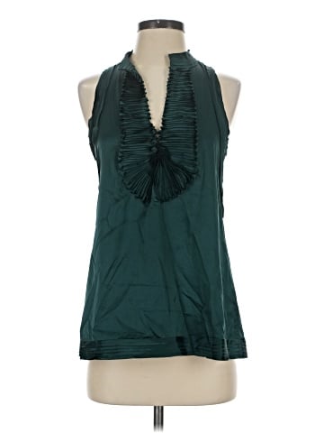 BCBGMAXAZRIA Sleeveless Silk Top (view 1)