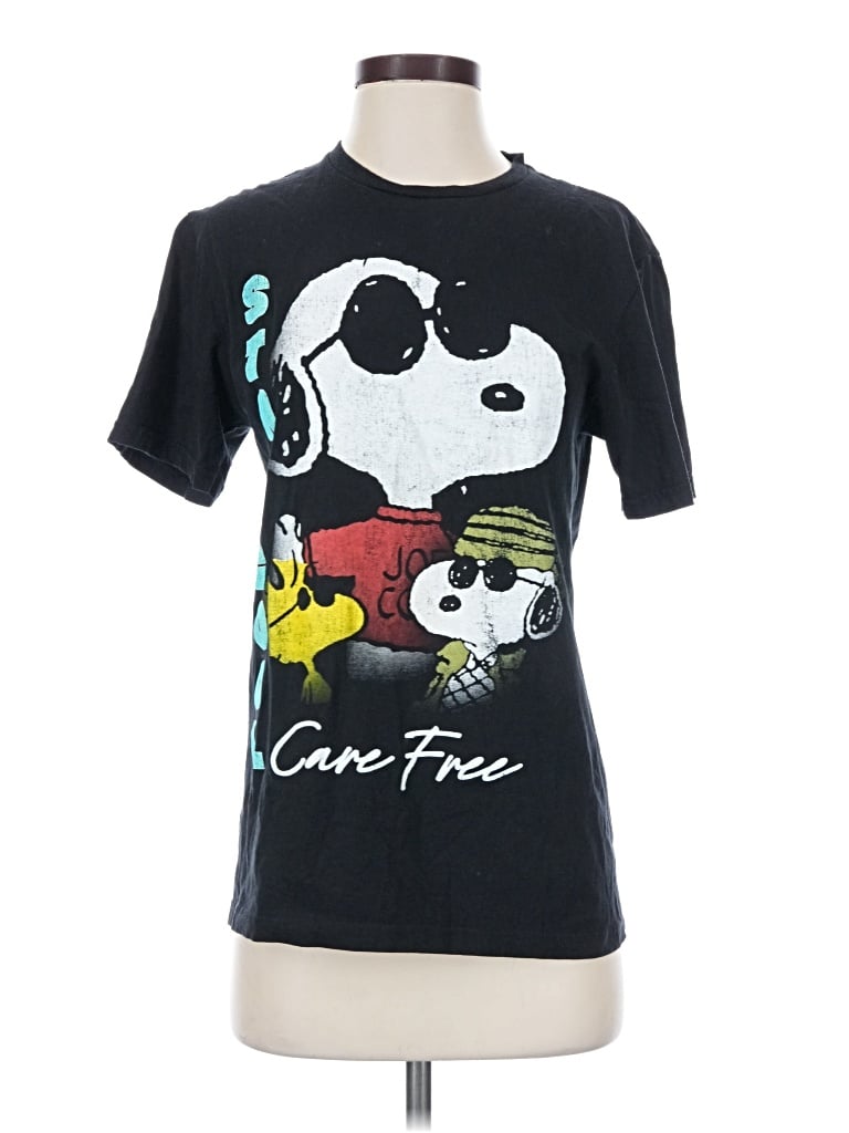 Pre-owned Peanuts Short Sleeve T-shirt In Black