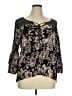 Cato 100% Rayon Black 3/4 Sleeve Blouse Size XL - photo 1