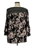 Cato 100% Rayon Black 3/4 Sleeve Blouse Size XL - photo 2
