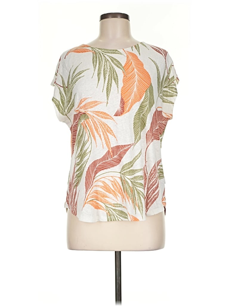 Pre-owned Orvis Short Sleeve Blouse In Ivory