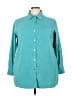 Roaman's Solid Teal 3/4 Sleeve Blouse Size 22 (1X) - photo 1