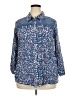 Cato 100% Rayon Floral Blue 3/4 Sleeve Button-Down Shirt Size 18/20W - photo 1