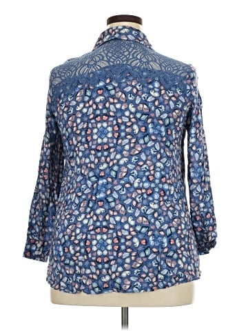 Cato 3/4 Sleeve Button-Down Shirt (view 2)