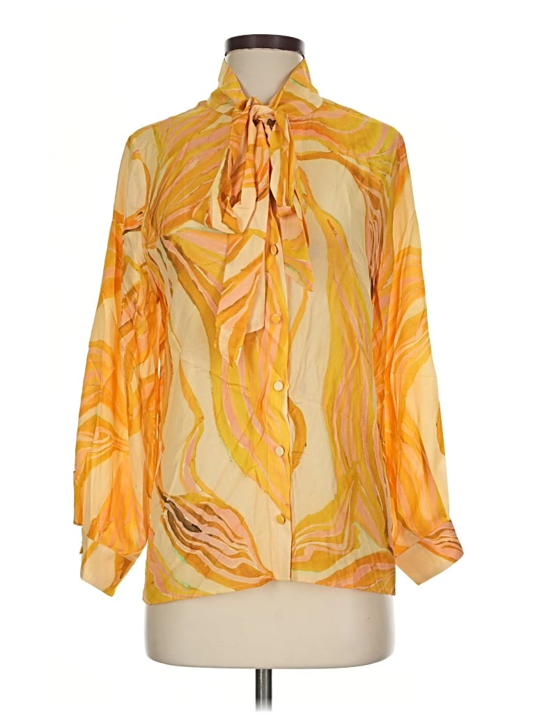 Pre-owned Alexis Long Sleeve Blouse In Yellow