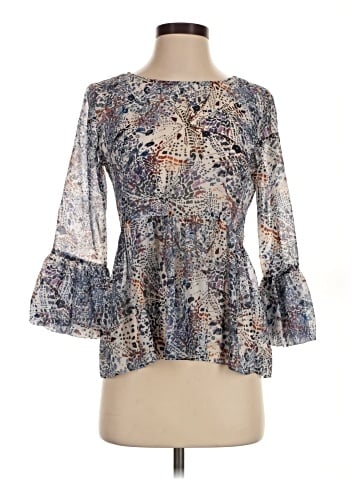 Waverly Grey 3/4 Sleeve Blouse (view 1)