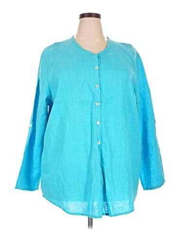 Flax 3/4 Sleeve Button-Down Shirt (view 1)
