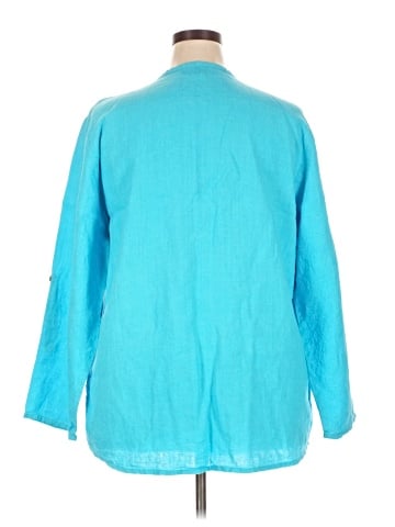 Flax 3/4 Sleeve Button-Down Shirt (view 2)