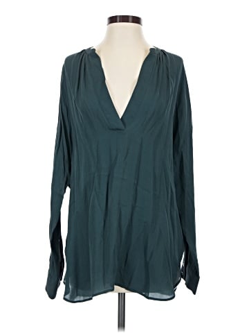 Vince. Long Sleeve Silk Top (view 1)