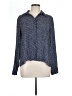 Chaps 100% Polyester Tweed Blue Long Sleeve Blouse Size L - photo 1
