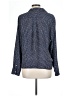 Chaps 100% Polyester Tweed Blue Long Sleeve Blouse Size L - photo 2