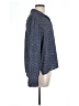 Chaps 100% Polyester Tweed Blue Long Sleeve Blouse Size L - photo 4