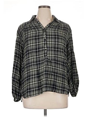 Max Studio 3/4 Sleeve Button-Down Shirt (view 1)