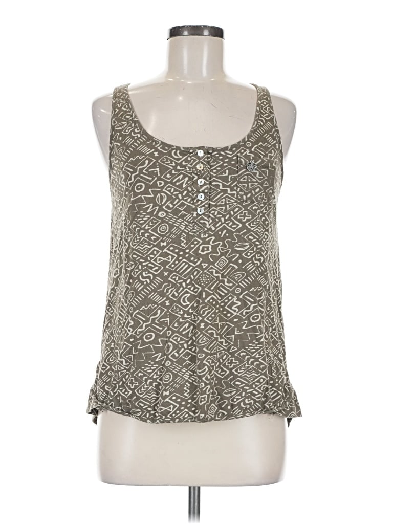 Pre-owned Obey Tank Top Gray Halter Neckline Tops